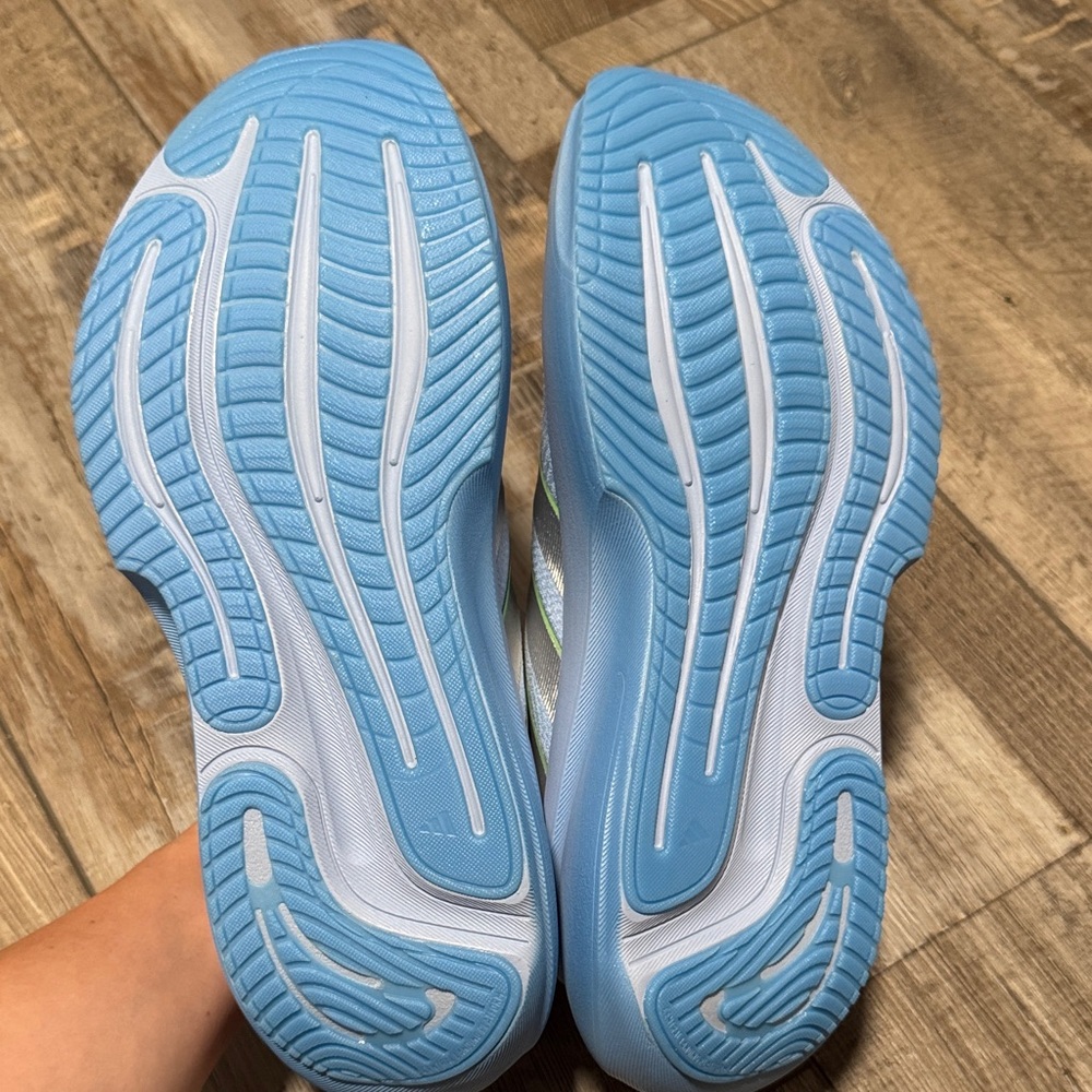 adidas Light Blue, White & Silver Road Running Shoes - Picture 5 of 5